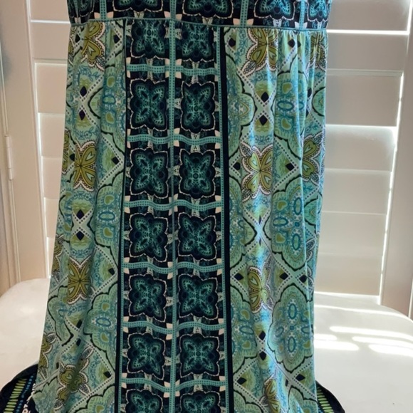Maggy London Blue Green Sundress Sleeveless Midi - Picture 4 of 11